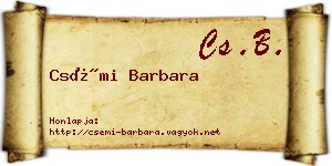 Csémi Barbara névjegykártya