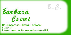 barbara csemi business card